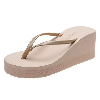 Summer Wedge Flip Flops for Women 2025 Fashion Clip Toe Platform Slippers Woman Lightweight Thick Bottom Non Slip Beach Sandals