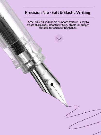 PILOT Kakuno Transparent Demo Student Fountain Pen,FKA-1SR Best for Practice,Calligraphy Available in EF/F/M Nibs Fun&Functional