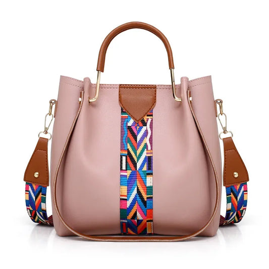 Fashionable Women's Shoulder Bag Hot Sale Of The Season New Style Mother-Child Multi-piece Set Colorful Ribbon Ladies Handbag Si