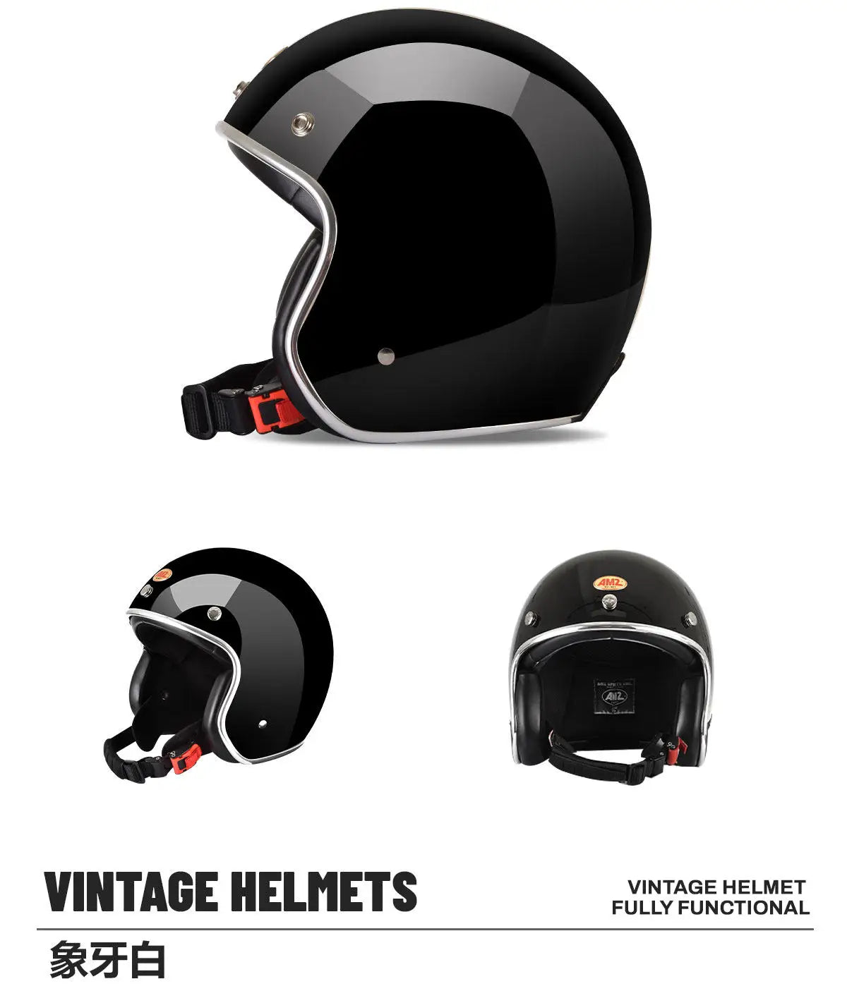 ECE DOT Approved Retro Motorcycle Helmet Open Face Moped 3/4 Vintage Low Profile Japanese Style Half Helmet Men Women Casco Moto