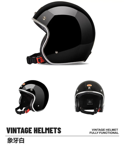 ECE DOT Approved Retro Motorcycle Helmet Open Face Moped 3/4 Vintage Low Profile Japanese Style Half Helmet Men Women Casco Moto