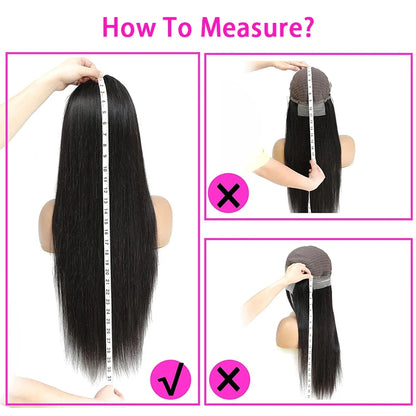 30 36 Inch 13x6 Transparent Bone Straight Lace Front Human Hair Wigs Pre Plucked Brazilian Straight Human Hair Wig For Women
