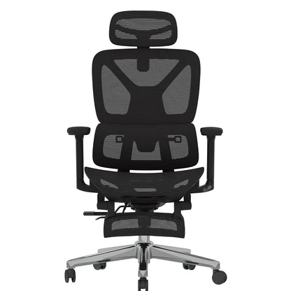 ErgoX Premium Ergonomic Office Chair with Footrest- Adjustable 3D Armrests, Dynamic Lumbar Support, Recline & Tilt, Customized