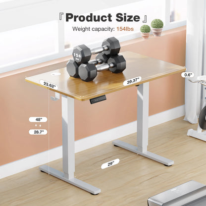 JHK Electric Standing Desk Height Adjustable 40x24 Inch Stand Up Sit Stand Computer Desk Workstation Ergonomic Work Table