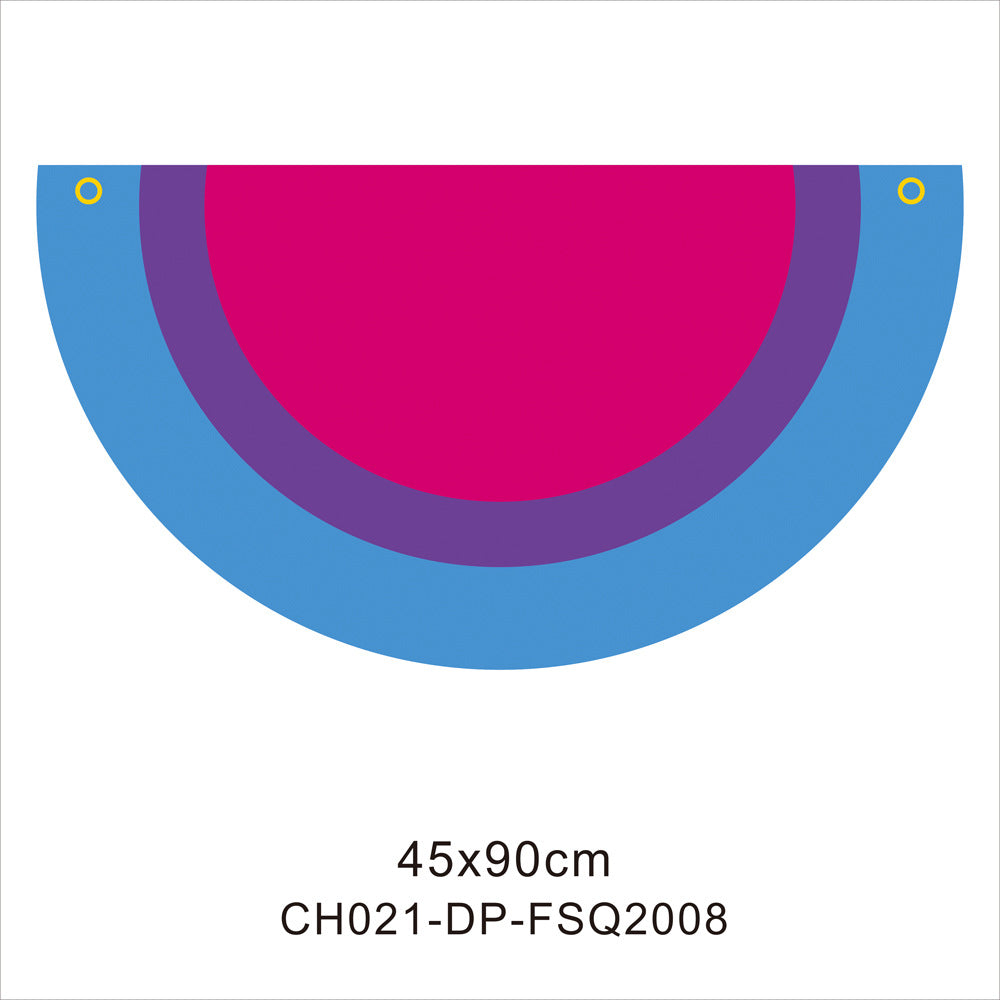 45*90cm Rainbow Flag Fan Shaped Gay  Semicircle LGBT Pride Lesbian Bisexual Transgender Pansexual Asexual Banner