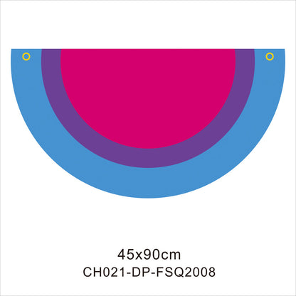 45*90cm Rainbow Flag Fan Shaped Gay  Semicircle LGBT Pride Lesbian Bisexual Transgender Pansexual Asexual Banner