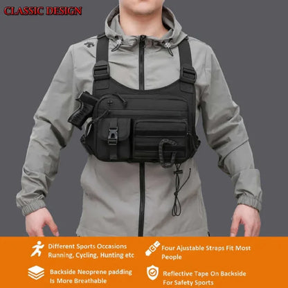 Tactical Chest Bag Men's Vest Edc Waterproof Anti-Theft Chest Pack Rig for Outdoor Cycling Bags Running Front Chest Pack