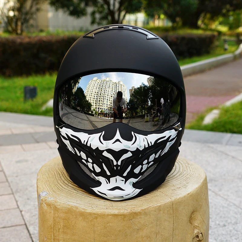 Scorpion Retro Motorcycle Helmet Removable Front Module Transparent Lens M L XL XXL Sizes Available for Motorbike Safety Gear
