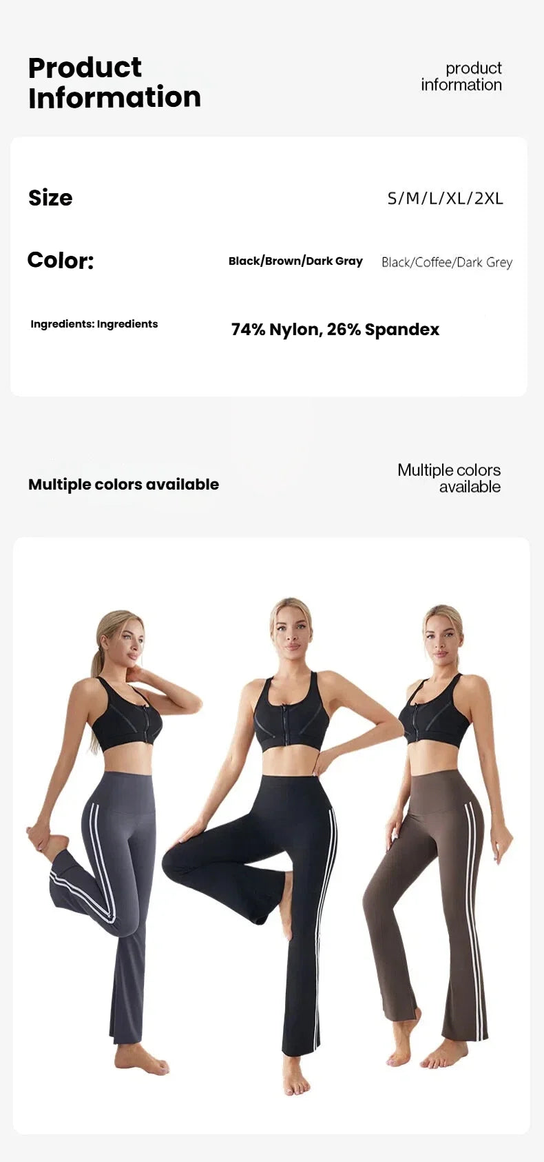 Flares Yoga Pants for Women High Waist Bootcut Workout Leggings Tummy Control Fitness Gym Leggings