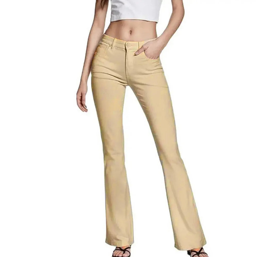 Women Flare Pants Dress With Pockets Stretch Pencil Bootcut Bell Bottom Trousers Flared Jeans Work Casual