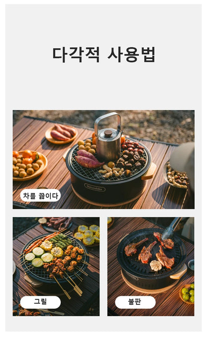 Naturehike Cool Camping Gear Outdoor Barbecue Griddle Round Tabletop Barbecue Grill Portable Carbon Stove Charcoal Grill Stove