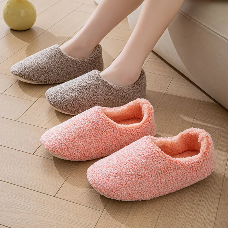 Casual Plush Women's Slippers Home Luxury Designer Woman Shoes Flat Winter Indoor Ankle Boots Trend Slides Elegant Footwear Soft