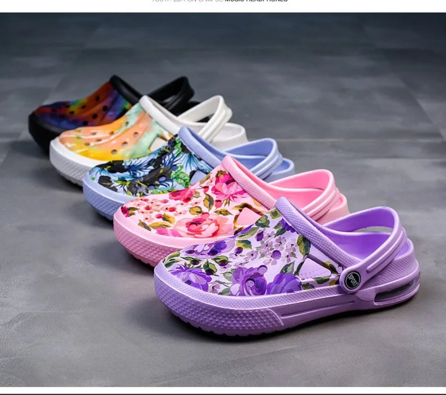 Women's Ethnic Shoes Clogs Soft Sole Two-way Wear for Beach Mules and Pool Women Garden Slides Indoor Nursing Clogs Sandals