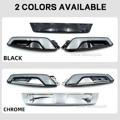 NEW For Harley Touring Street Glide FLHX 2014-2023 Motorcycle LED Chrome Gloss Black White Amber Windshield Trim