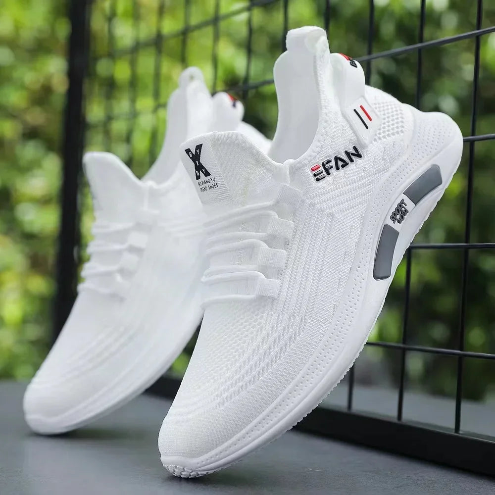 New White Men's Sneakers High Quality Shoes For Men Mesh Breathable Summer Casual Walking Sneaker Tenis Zapatillas Hombre
