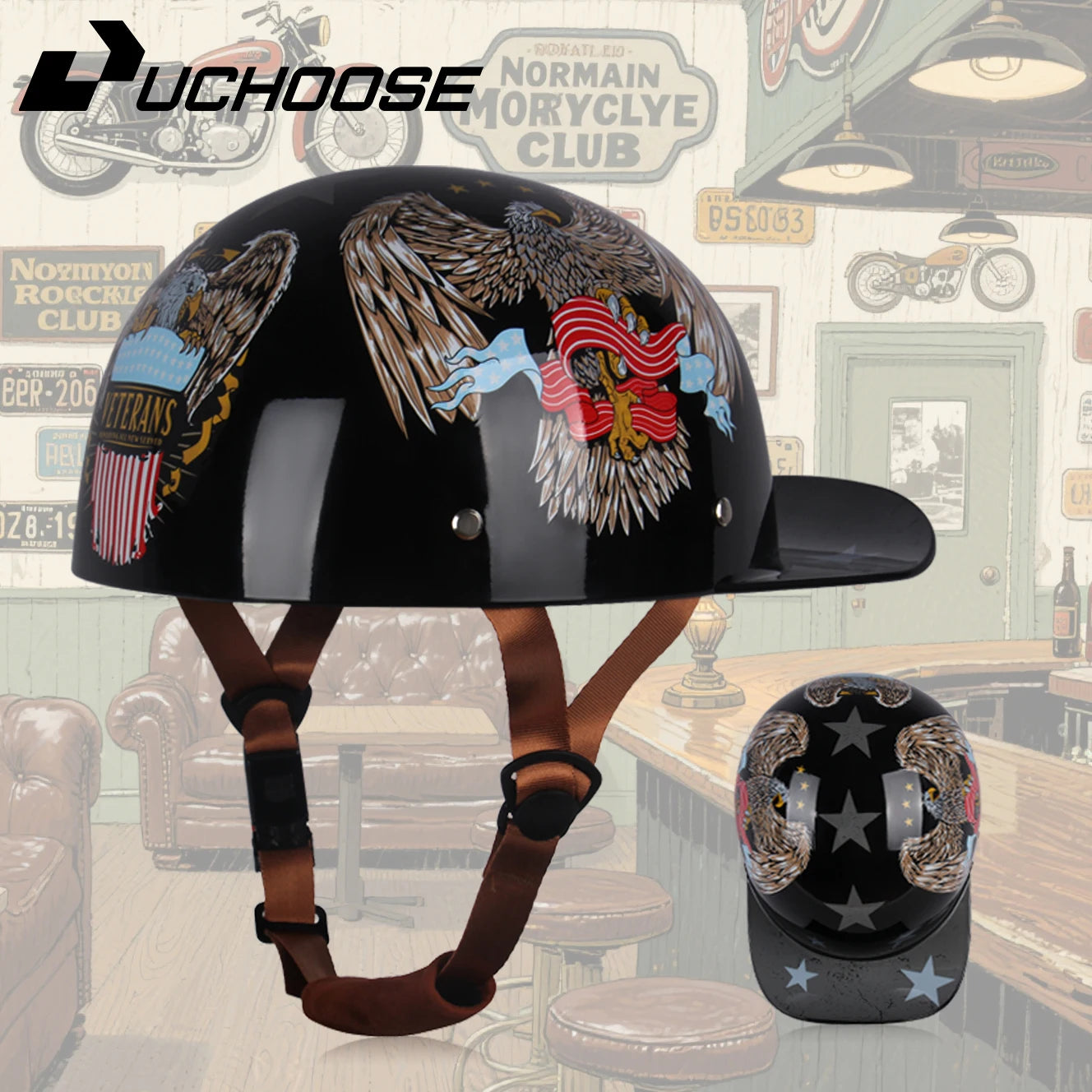 Vintage men's baseball caps motorcycle retro helmets ladybug helmets electric car baseball caps half helmets