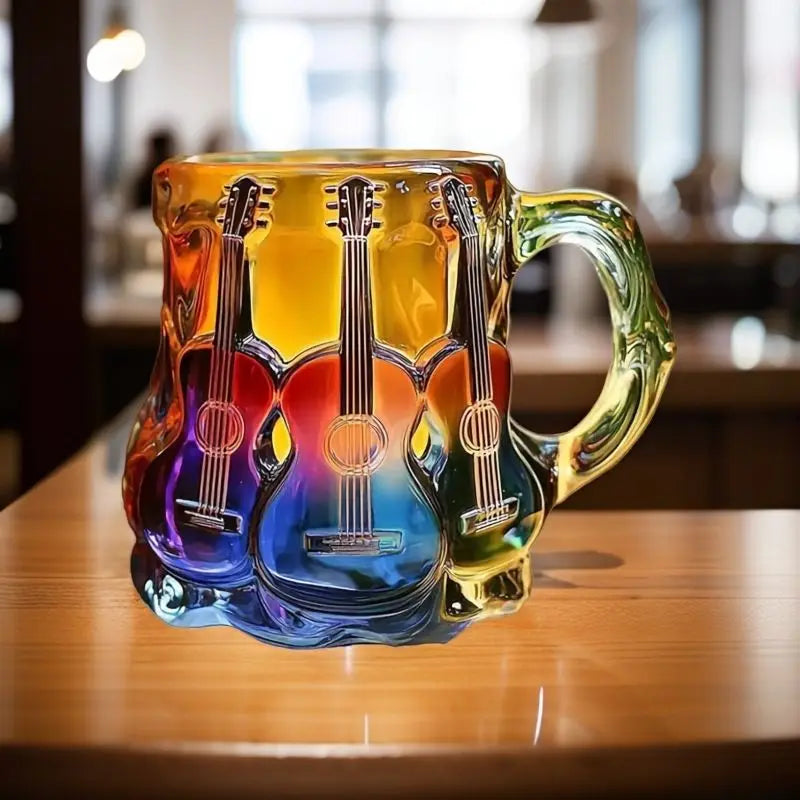 Guitar Coffee Mugs Glasses Novelty Music Note Cup Latte Milk Hot Cocoa Beverages cup Guitar Mug Novelty Music Themed Mug Cups