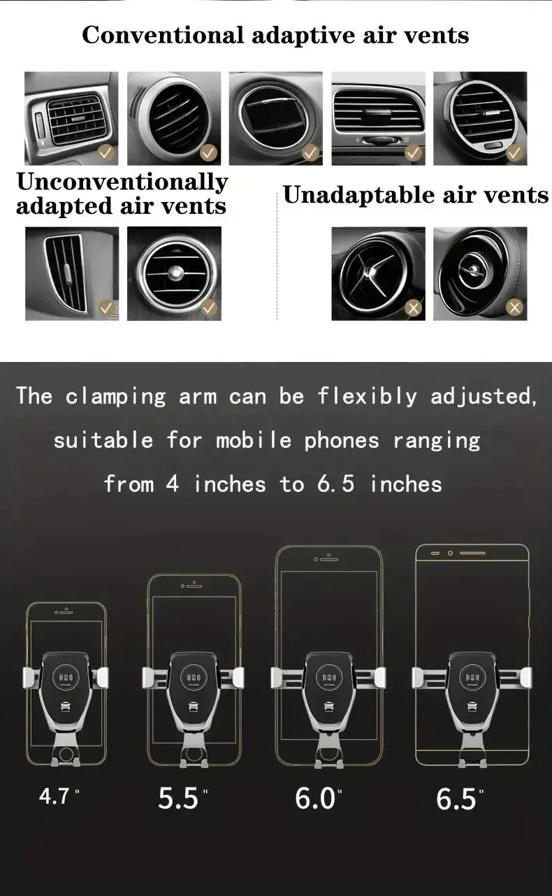 30W Wireless Chargers Fast Car For iPhone 15 14 13 12 11 Pro XS Max XR Samsung Xiaomi Wireless Charging Phone Car Holder Charger