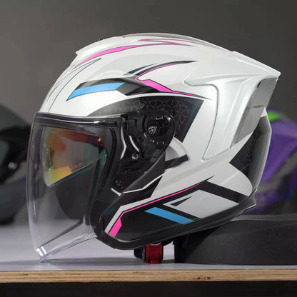 RSV DOT Motorcycle Helmet Double Visor 3/4 Half Helmets Scooter Casco Moto for Men Women Capacete Motorcycle Street Bike Gear