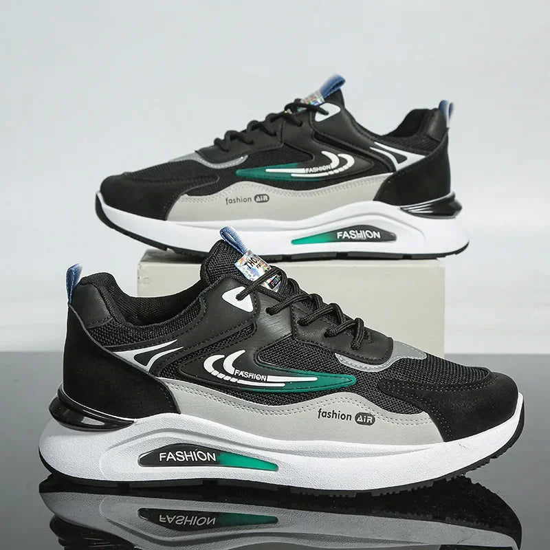 New Spring Autumn Men's Breathable Mesh Sports Shoes Korean Style Lightweight Casual Shoes Soft Bottom Running