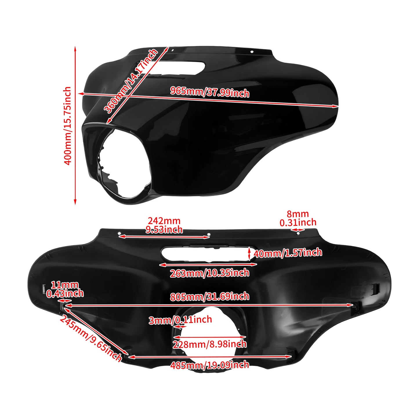 Front Light Batwing Outer Cover Motorcycle Headlight Fairing With LED Lamp For Harley Touring Ultra Limited Street Glide 14-2024