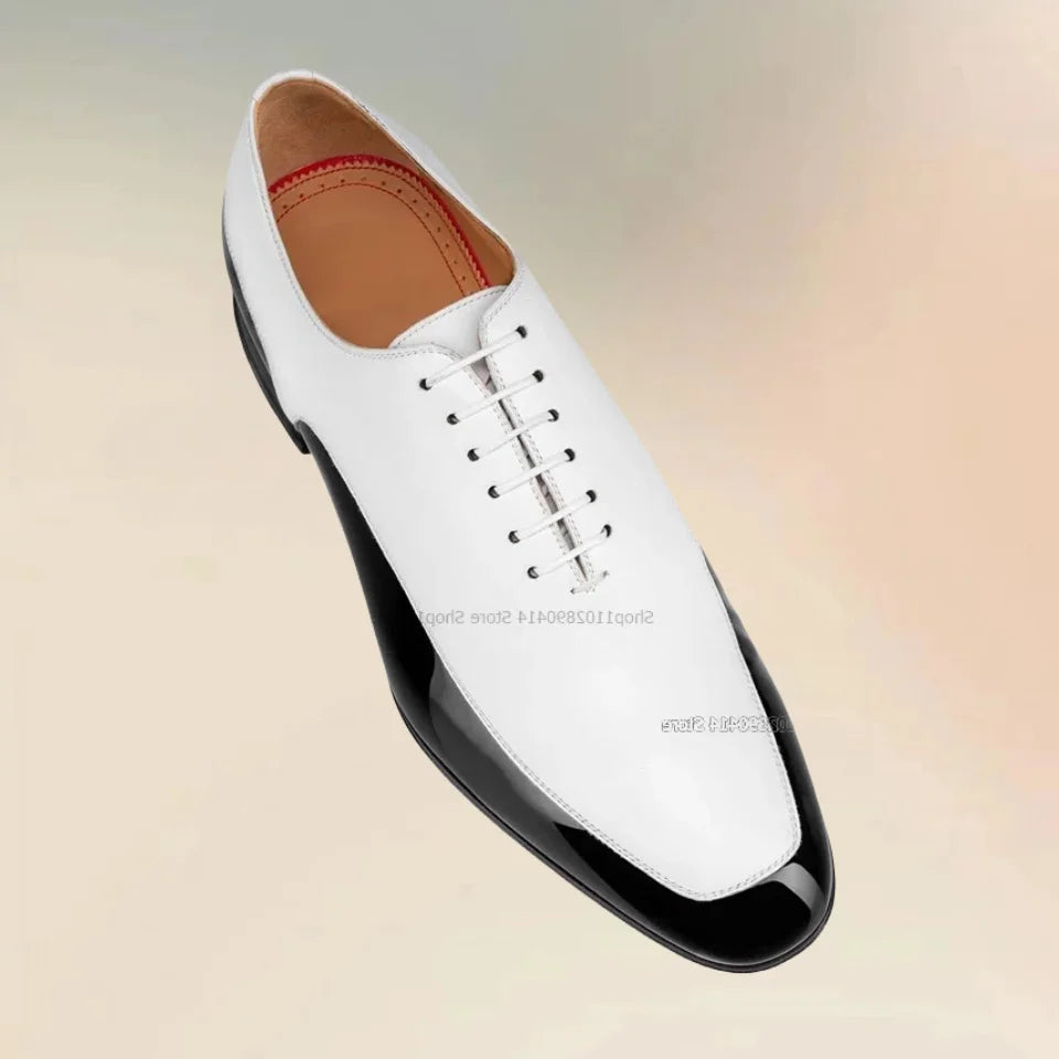 Mixed Color Patent Leather Loafers Shoes High Quality Fashionable Men's Shoes Formal Male's Dress Shoes Novel Low Top Shoes