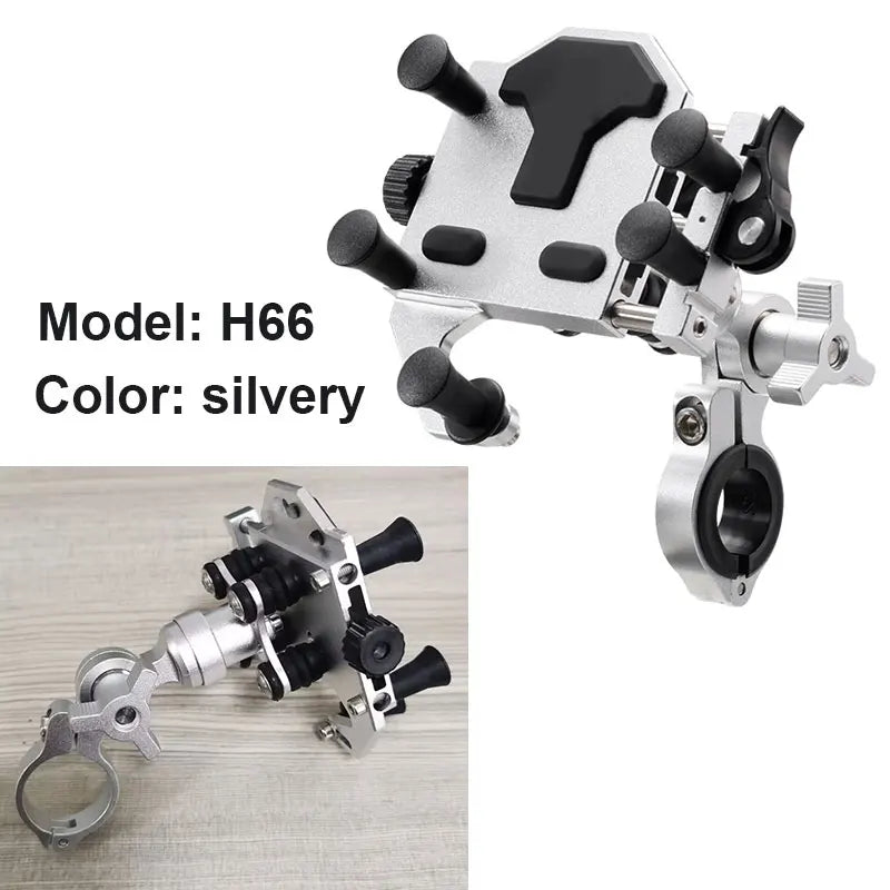 Universal Alloy Motorcycle Phone Holder 360° Adjustable Shock Absorption Motorcycle Mobile Stand Motos Bike Navigation Bracket