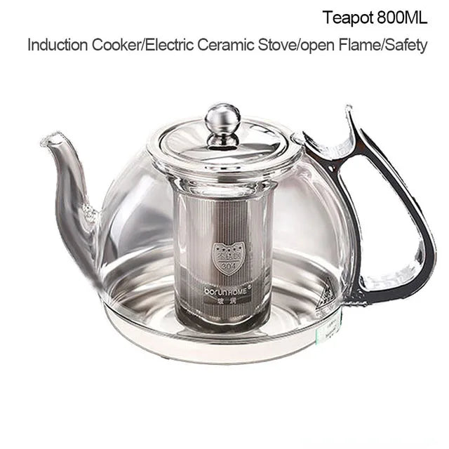 Induction Cooker Heat Resistant Glass Teapot Electromagnetic Furnace Multifunctional Filter pot Gas Stove Kettle Tea set