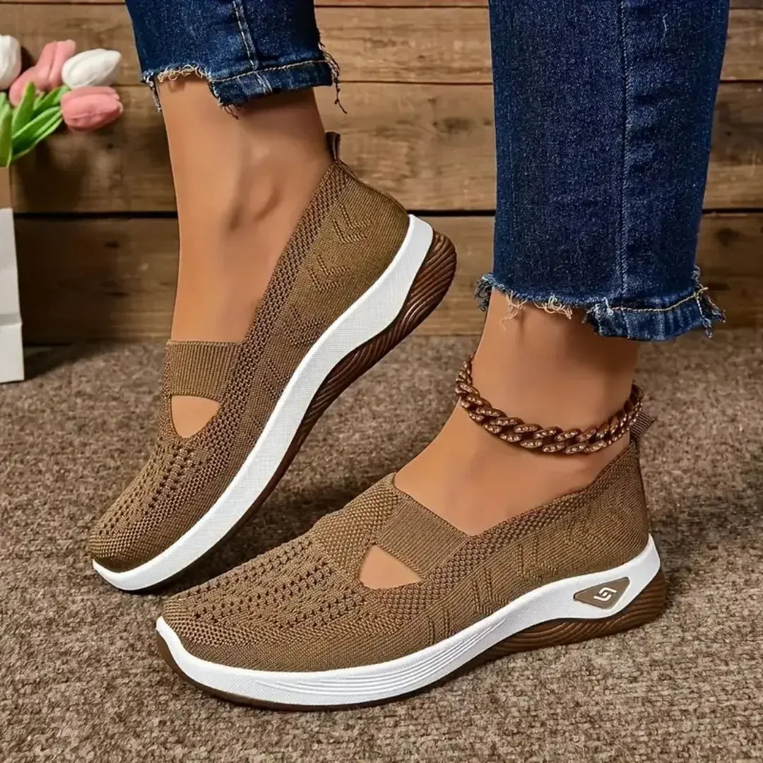 Women's Sneakers Breathable Casual Shoes Summer Soft Sole Orthopedic Shoes Lightweight Slip on Walking Shoe Non Slip Flat Shoes