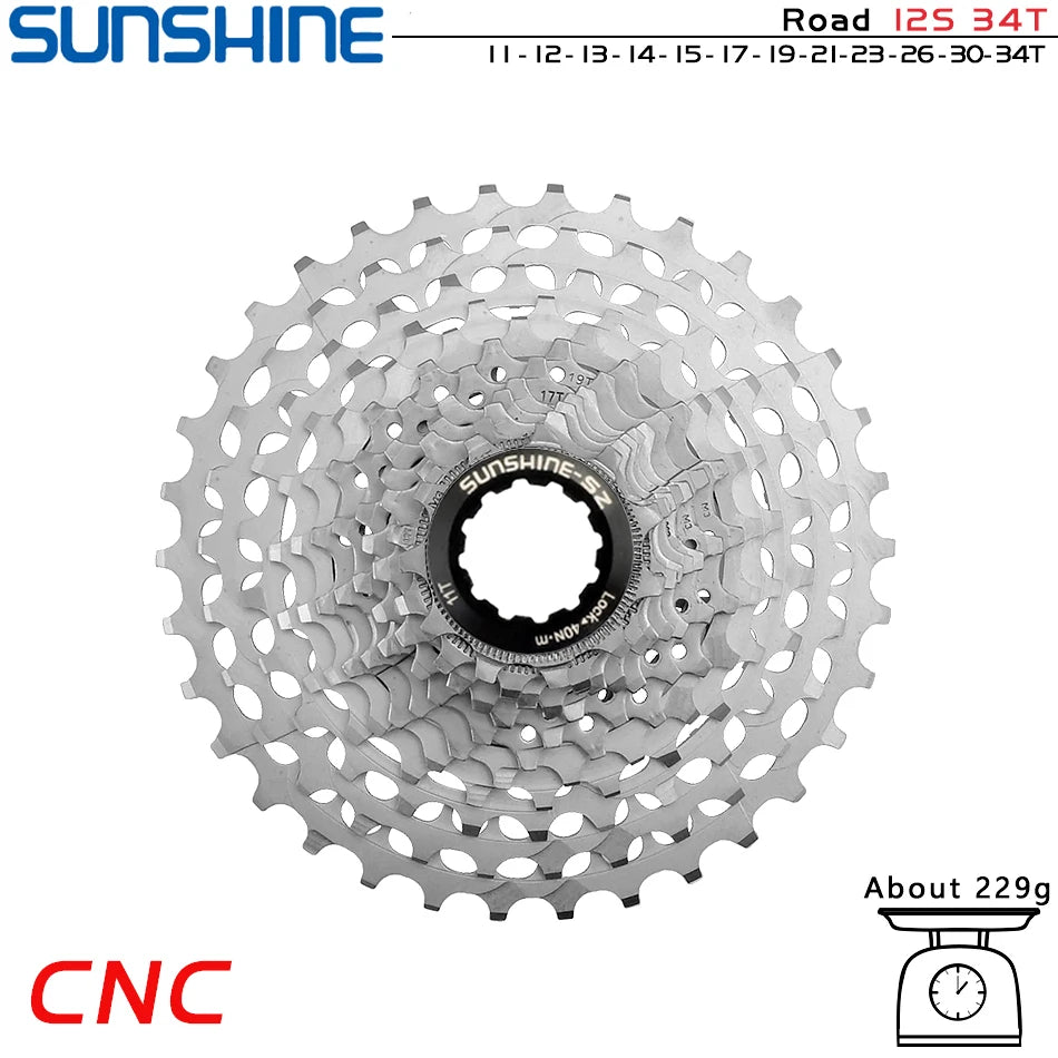 GOLDIX Ultralight CNC Road Bike Cassette 11/12 Speed k7 11S 12S 28T/32T/34T/36T Cassette Sprocket for SHIMANO HG