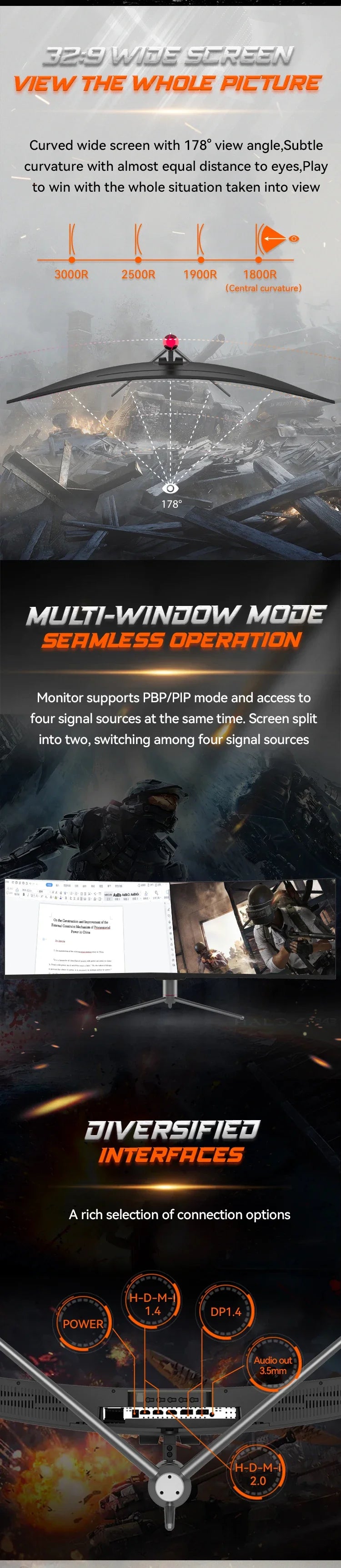 New Factory 4k monito 24 27 32 49 Inch Lcd monitos Curved Borderless Professional 4k Gaming monitos