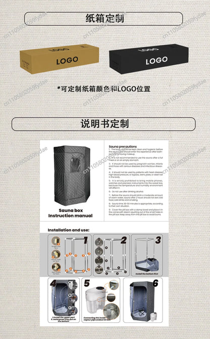 Steam box Household full body sauna box Folding portable sweat steam room