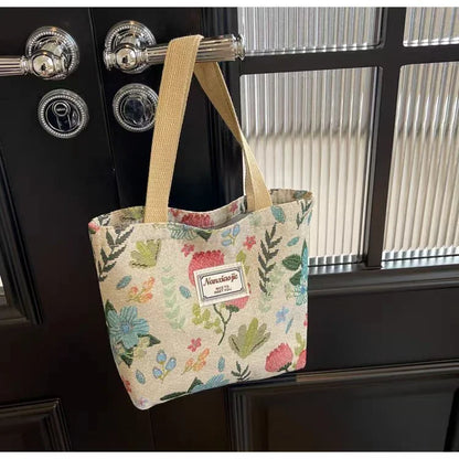 Large Capacity Niche Single Shoulder Bag for Women, Ins Style Canvas Bag, Tote Bag for Class, Commuting Bag
