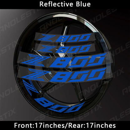 AnoleStix Reflective Motorcycle Wheel Sticker Hub Decal Rim Stripe Tape For Kawasaki Z800 2018 2019 2020 2021 2022 2023 2024
