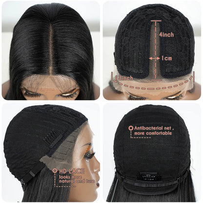 Synthetic Lace Front Wigs Long Bob Straight Wig Brown Blonde Black Color 22" Hair For Women Lace Wig Heat Resistant Cosplay Wigs