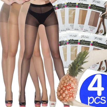 1/4Pcs 0D Stockings Women Skin Color Tights Tear Resistant Anti-cored Hook Wire Pantyhose Black Socks Slim Ultra Thin Leggings