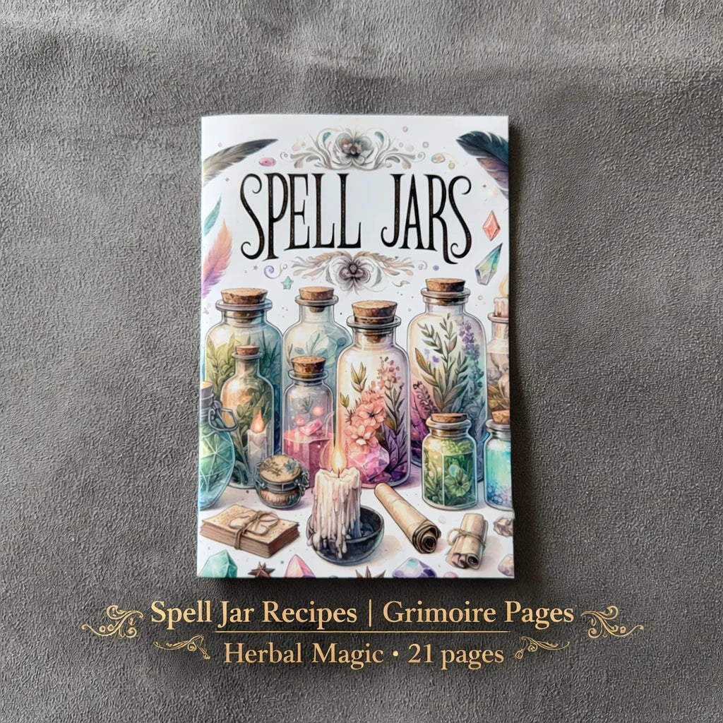 77 Pages Witchcraft Grimoire Pages Book of Shadows Kit with Moon Phases Herbal Lore Spells Gothic Dark Academia Witch Journal