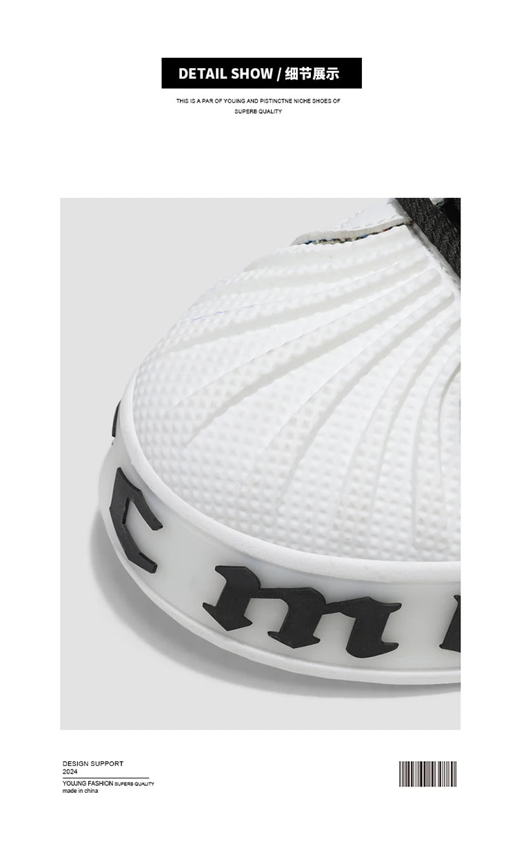 Men's White Sneakers 2025 New Arrival Fashionable Casual Shoes Durable Anti-slip Thick-soled Elevator Comfortable Breathable Eas