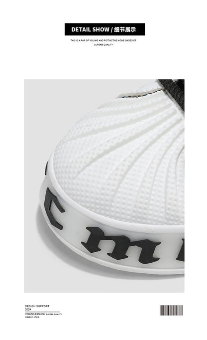 Men's White Sneakers 2025 New Arrival Fashionable Casual Shoes Durable Anti-slip Thick-soled Elevator Comfortable Breathable Eas