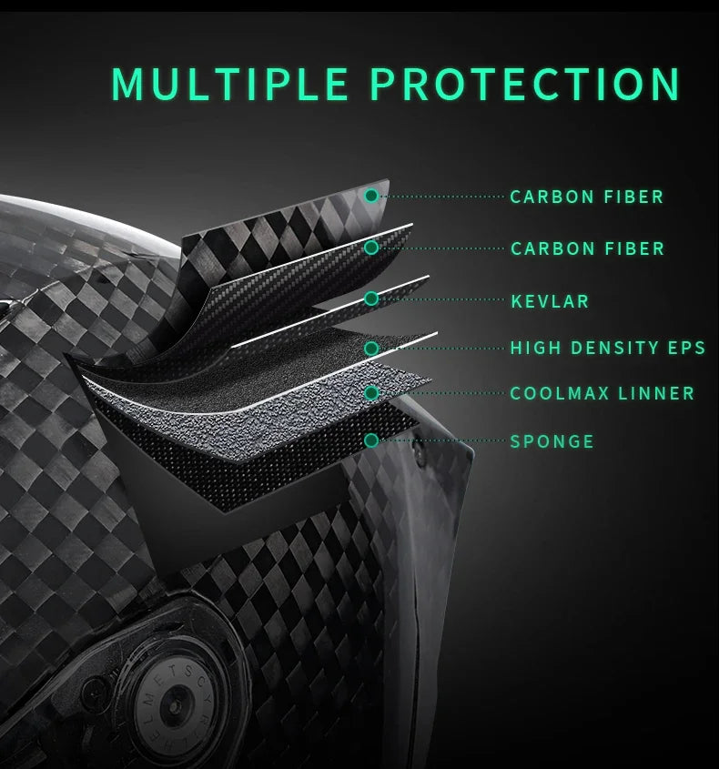 Unisex Lightweight Carbon Fiber Kevlar Full Face Motorcycle Street Bike Helmets Racing Helmet DOT ECE Approved CYRIL Casque Moto