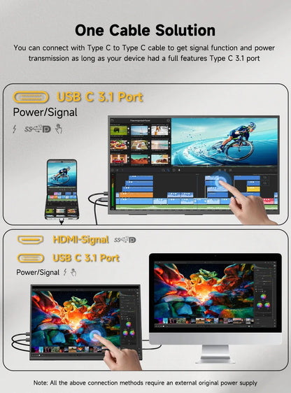 23.8” 120Hz Touchscreen Computer IPS 100%sRGB Display With Stand Portable Monitor For LaptopXBox Switch PS5 Gaming Extend Screen