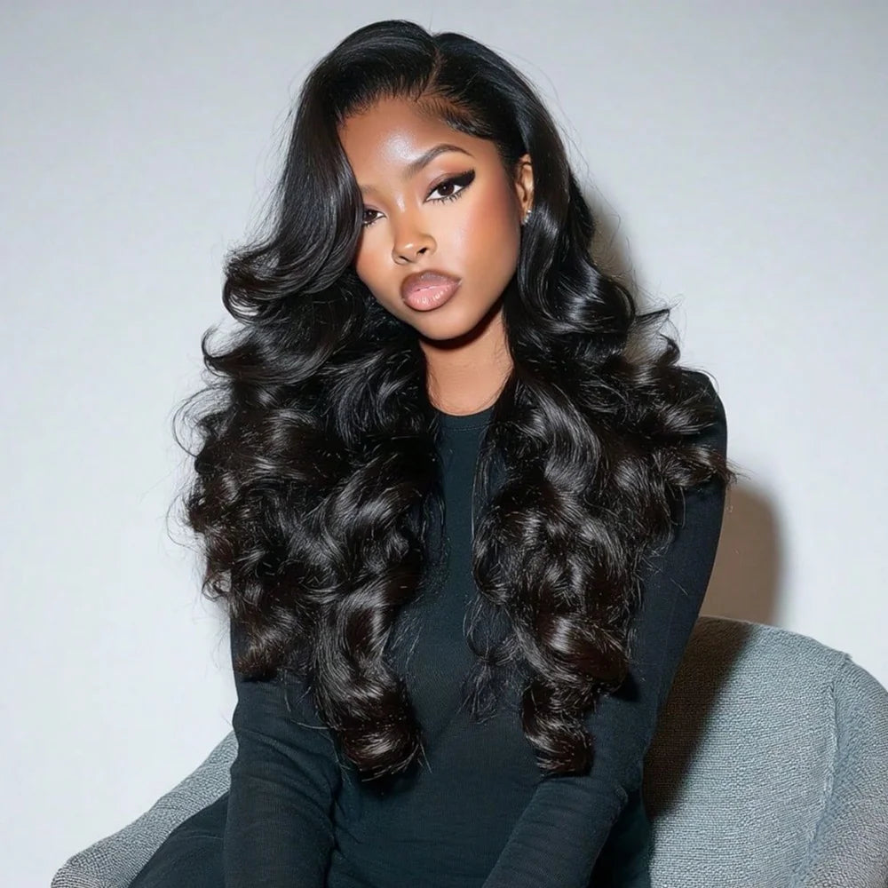 250% Density 13x4 HD Lace Wigs Body Wave Lace Front Wigs For Women 40 Inch Wear And Go Glueless Wigs Human Hair Pre Plucked Bling Hair