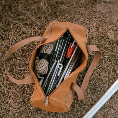 Camping Tools Storage Bag Large Capacity Cylinder Tent Stake Bag Lightweight Tent Peg Ground Nail Holder Bag for Outdoor Camping