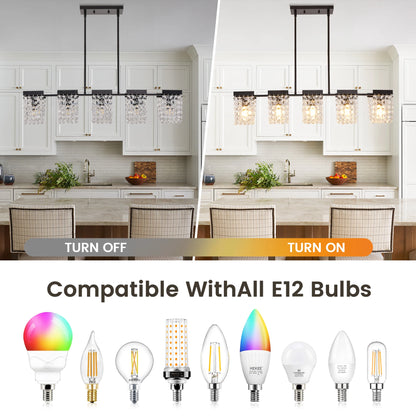 5-Light Luxury Gold Chandeliers for Living Room K9 Crystal Chandelier Fixture LED Lighting Decor for Bedroom Kitchen Island