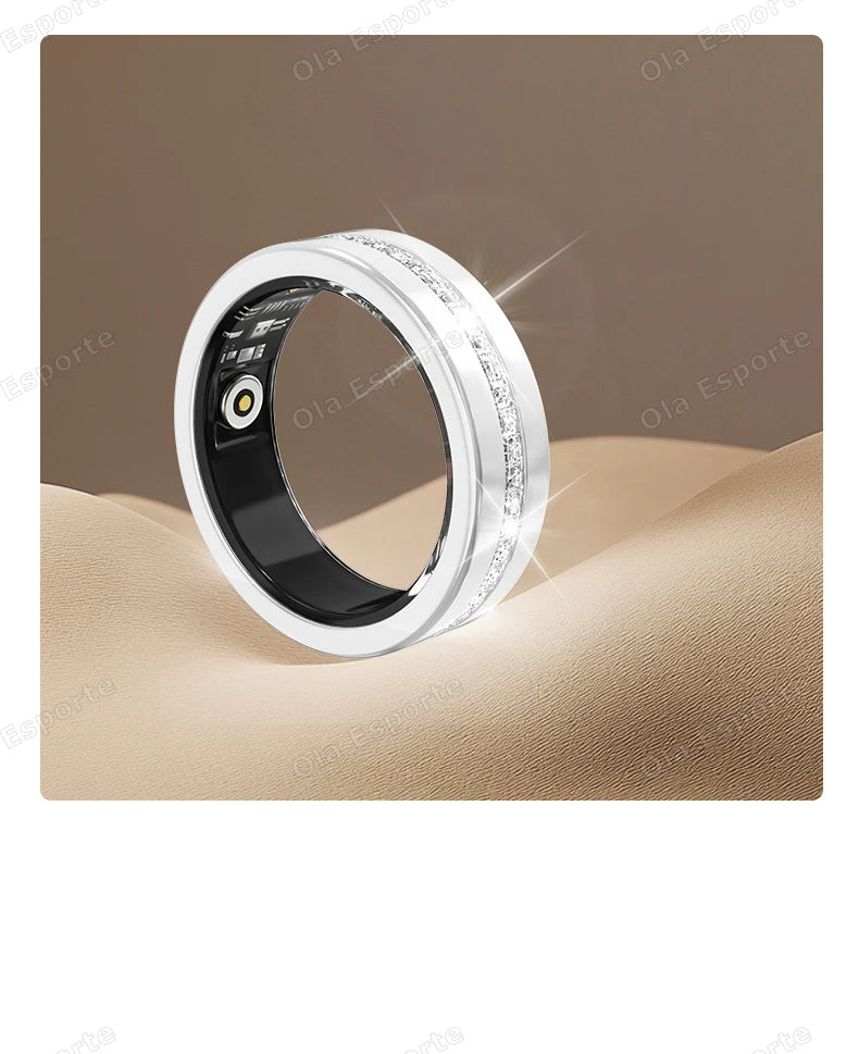 Diamond Fashion Women Smart Ring With Box IP68 Waterproof Lady ring Heart Rate Health Monitor Sports Pedometer Fitness Rings New