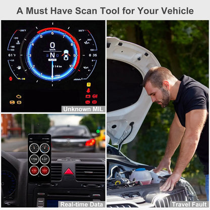 OBD2 Scanner Adapter BT, Wireless Diagnostic Code Reader OBD II Scan Tool Reset & Clear Check Car Engine Light