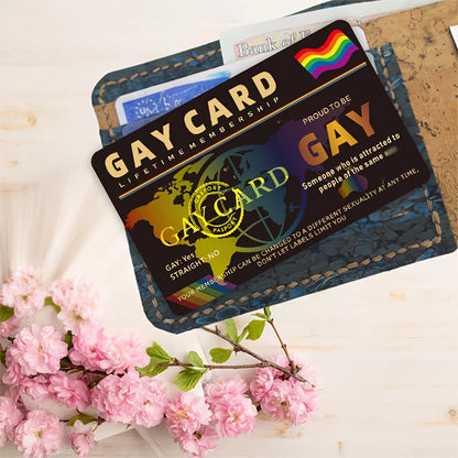 5 pcs-GAY CARD – Pride Lifetime Membership Collectible Card，Round Corner Credit Card Size, PVC, Durable Waterproof, Gay Members