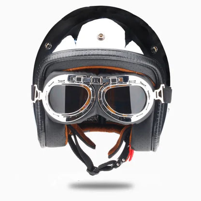 HOT Unique Silver Plating Open Face Retro Motorcycle Helmet Vintage Moto Chrome Helmet Sliver Jet Moto 3/4 Half Casco Casque