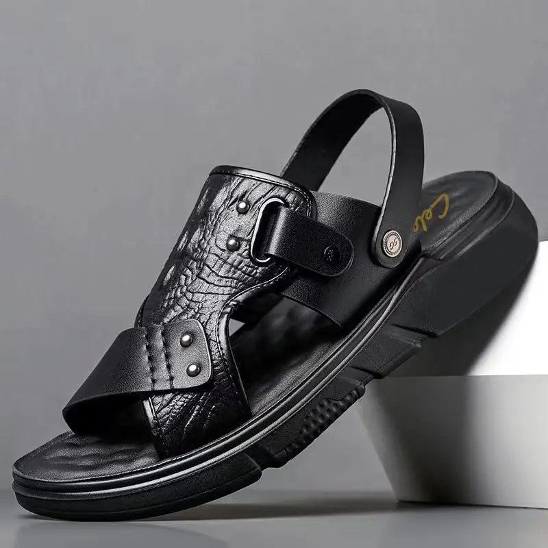 Men's Big Size Sandals Summer Classic Roman Slippers Comfortable Beach Outdoor Walking Shoes  Breathable Casual Slides