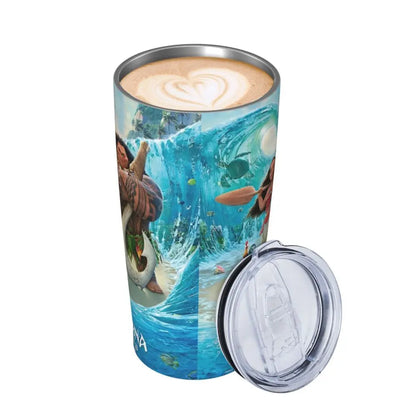 Moana and Pua Cartoon Movie Insulated Tumbler with Straws Stainless Steel Coffee Mugs Double Wall Car Bottle Cups 20oz